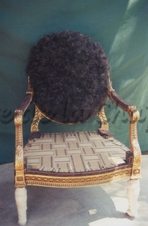 Horsehair filling restoration step 2 Upholsterer San Diego